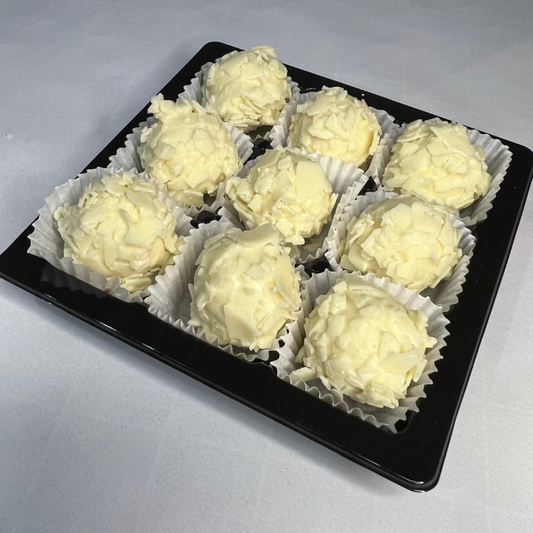 white chocolate truffles flakey box of 9